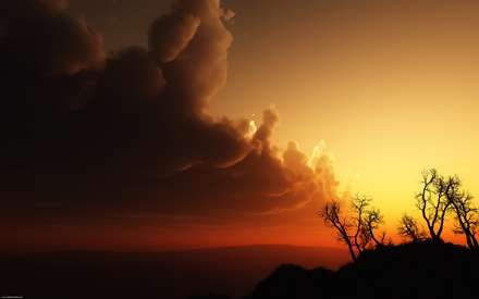 تشعشع نور در بين ابرها