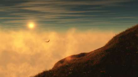 تشعشع نور در بين ابرها
