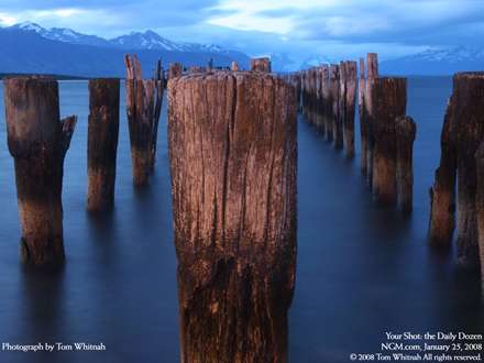 پايه هاي يک اسکله قديمي