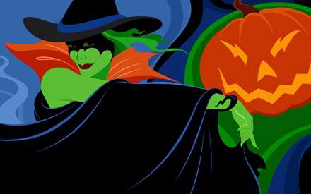 زن جادوگر در هالووين