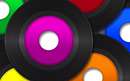 نقاشی دیجیتالی دیسکهای رنگارنگ موزیک