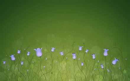 نقاشی دیجیتالی گلهای آبی