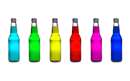 نقاشی دیجیتالی بطریهای رنگارنگ