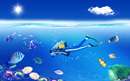 نقاشی دیجیتالی غواصی در اقیانوس