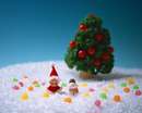 بابا نوئل و آدم برفی و درخت کریسمس کودکانه