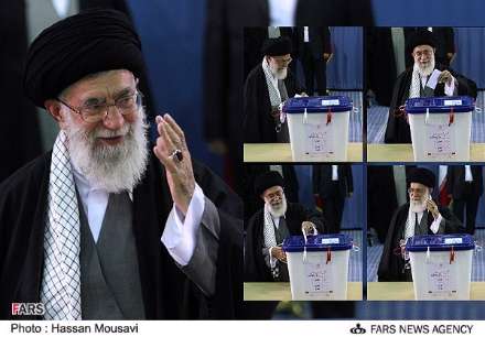 تصاویری از حضور رهبر معظم انقلاب در پای صندوق رای