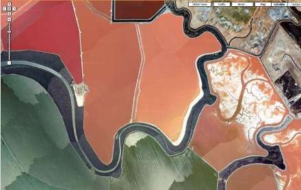 استخرهای رنگارنگ نمک در خلیج سان فرانسیسکو