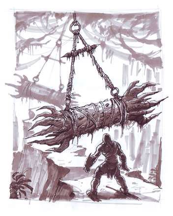 نقاشی یکی از صحنه های بازی ایرانی گرشاسب