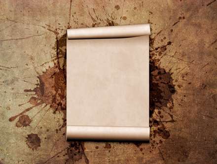 قاب گرافيكي طوماري سفيد روي صفحه اي قهوه اي