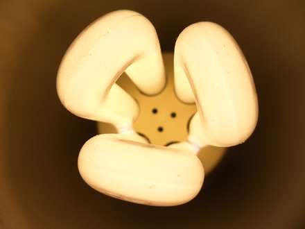 لامپ كم مصرف از نماي بالا