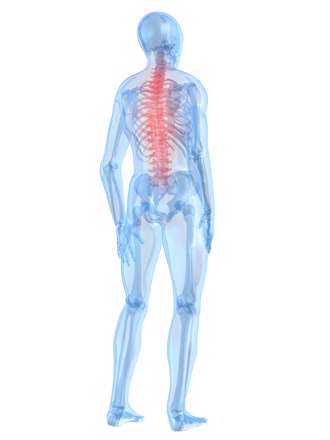 ستون فقرات آسيب ديده و دردناك انسان