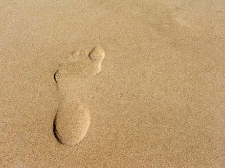 رد پا روی شن