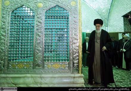 حضور مقام معظم رهبری در گلزار شهدای بجنورد و امام‌زاده عباس ابن موسی (ع)