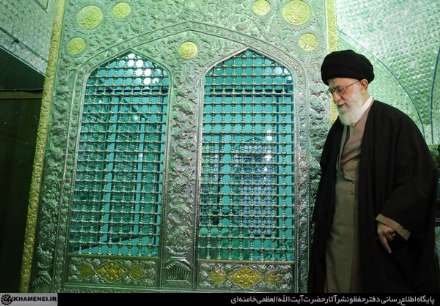 حضور مقام معظم رهبری در گلزار شهدای بجنورد و امام‌زاده عباس ابن موسی (ع)