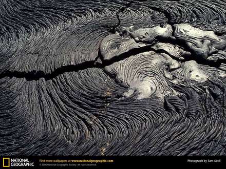 نمایی از ماده مذاب سفت شده