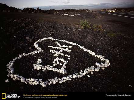 نقش قلب با سنگريزه