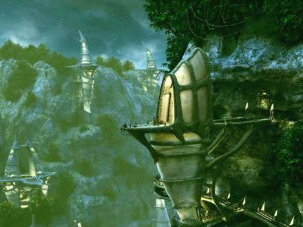 خانه هایی  روی کوه سنگی