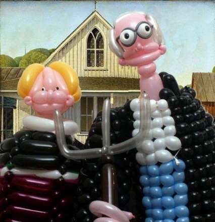 بازسازی نقاشی های معروف با بادکنک