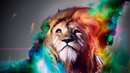 نقاشی زیبا از یک شیر