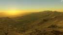 غروب آفتاب در کوهستان برفی