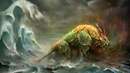 نقاشی اژدها و دریا