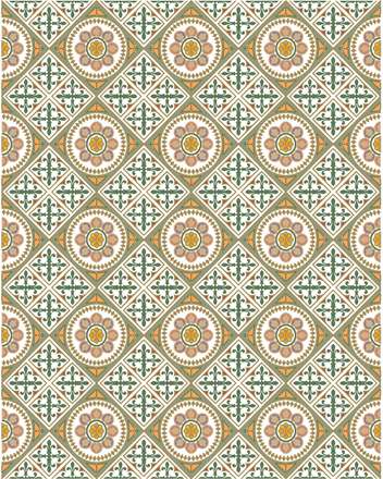 طرح اسلیمی دایره در لوزی رنگی