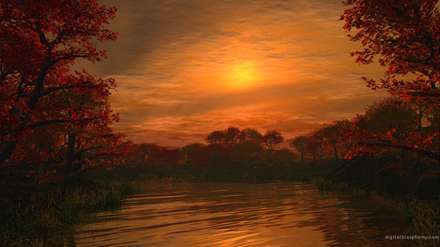 غروب طبیعت خیره کننده