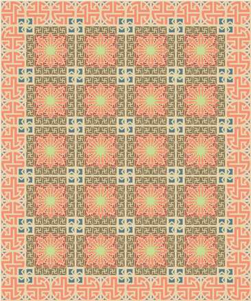 طرح اسلیمی ستاره در مربع