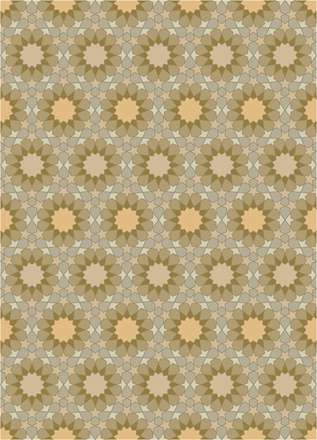 طرح اسلیمی ستاره بزرگ و کوچک رنگی