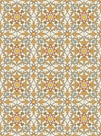 طرح اسلیمی ستاره و برگ رنگی