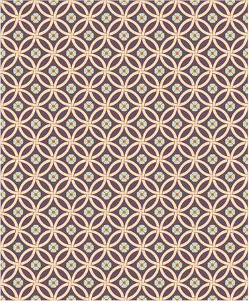 طرح اسلیمی دایره های تو در تو و گل ساده رنگی