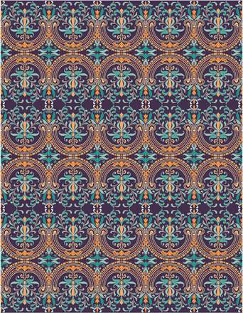 طرح اسلیمی نیم دایره رنگی