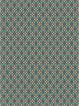 طرح اسلیمی گل چهار برگ رنگی