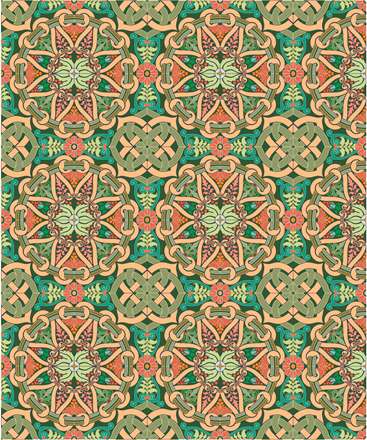 طرح اسلیمی گل هشت پر رنگی