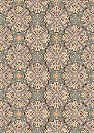 طرح اسلیمی گل هشت برگ بنفش