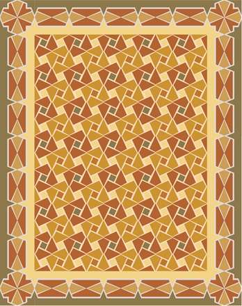 طرح اسلیمی مربع های کج