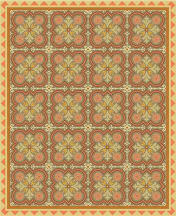 طرح اسلیمی گل مربع