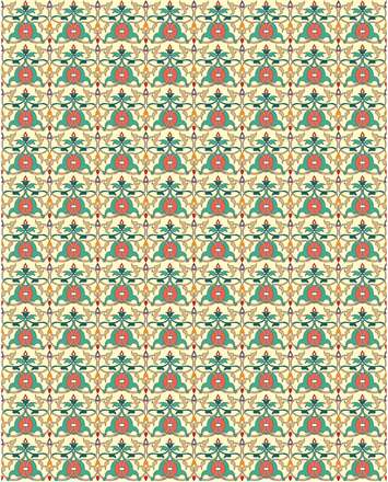 طرح اسلیمی شمعدانی رنگی