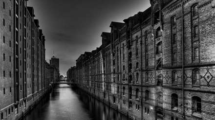 عکس سیاه و سفید از شهر ونیز