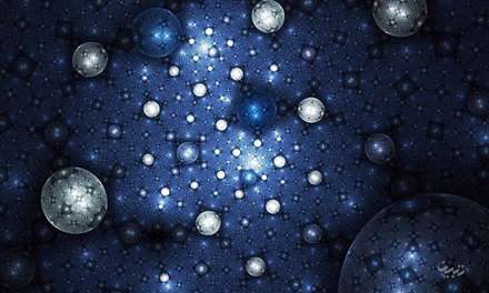 دایره های آبی و سفید طرح دار