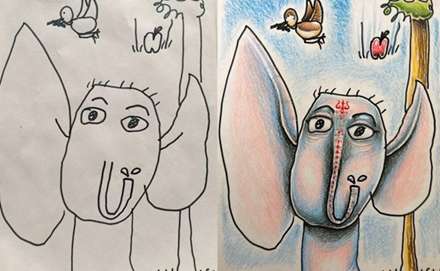 رنگ آمیزی نقاشی کودکان