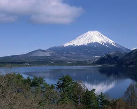 کوه برفی و دریاچه