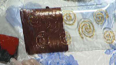 طرح روی ظرف شیشه ای