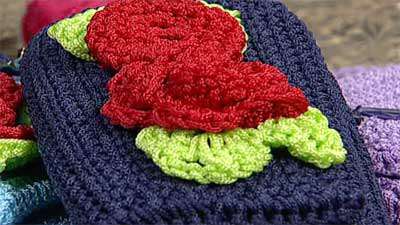 بافت یک نوع گل با قلاب