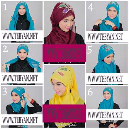 بستن روسری با وسط طرح دار