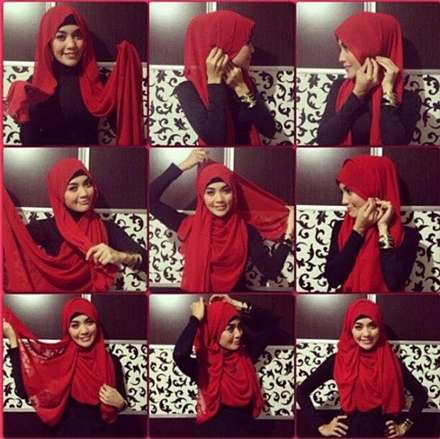 روش بستن شال با حجاب کامل