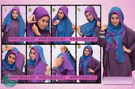 حجاب با شال دورنگ