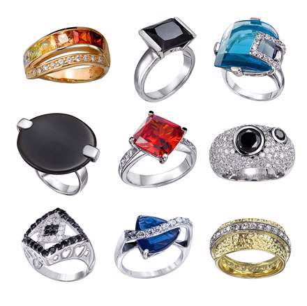 مدل های مختلف انگشتر با سنگ های قیمتی