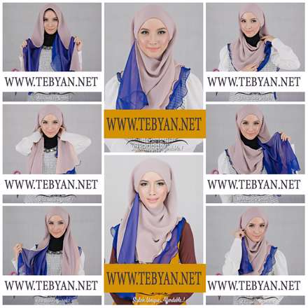 مدل بستن شال دو رنگ