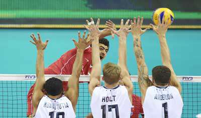 شکست امریکا برابر غول های والیبال ایران